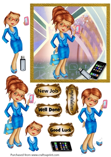 Business Women - New Job, Good Luck, Well done