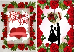 Valentine Rose Frame Toppers A5 x 2