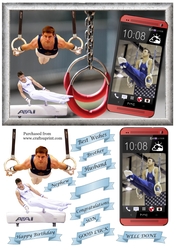 Gymnastics Phone Card Male with various greetings