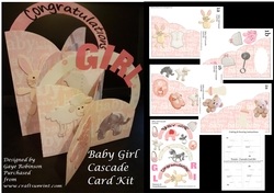 New Baby Girl Cascade Card Kit