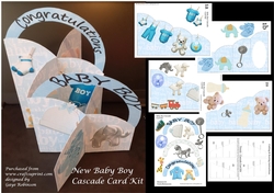New Baby Boy Cascade Card Kit
