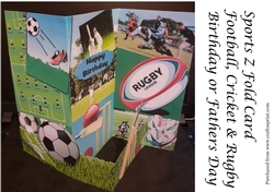 Sport Z Card Football, Cricket & Rugby - Birthday or Fathers Day