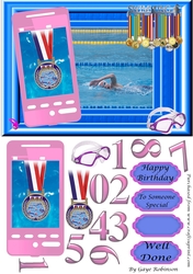 Swimming Phone Card - Girl Ages