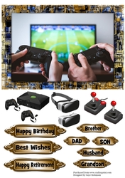 Games console Card, various greetings