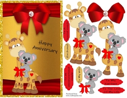 Cute Anniversary - Giraffe & Koala