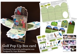 Pop Up Box Golf Card - Fathers Day Birthday Retirement