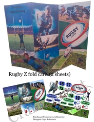 Rugby Z fold card mini Kit - Birthday or Fathers Day