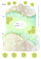 Green and grey blossom money wallet with flowers