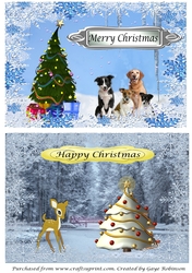Christmas toppers, puppies & baby deer