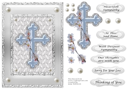 Sympathy Blue Cross in silver frame