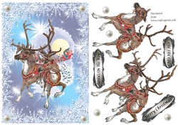 Reindeers Pulling Santas Sleigh