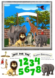 Age Card 1-9 Zoo Animals