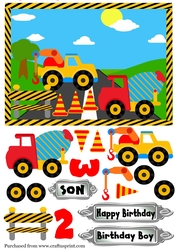 Roadworks Birthday Card Ages 2 or 3 Boy