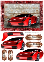 Image of cup858668_3656 - Red Sports car decoupage Fathers Day or Birthday