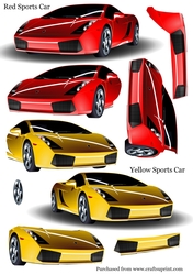 Sports Cars decoupage