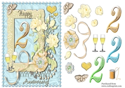 2nd Wedding Anniversary Card- Cotton 