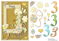 3rd Wedding Anniversary Card - Leather