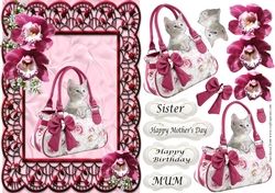 Kitten in handbag - Birthday or Mothers Day