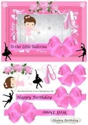 Little Ballerina in frame with bow