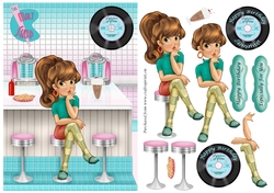 Retro Girl in the Malt Shop