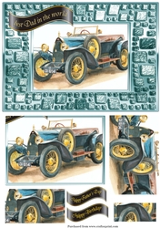 Bugatti in Mosaic Frame - Fathers Day or Birthday