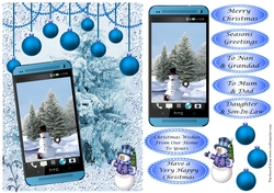 Christmas Snowman Phone card 2