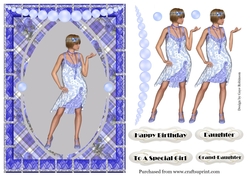 Charleston Flapper in blue frame