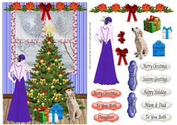 Art Deco Christmas 1 with Labrador