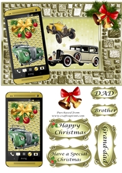 Christmas Vintage Car card 2