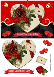 Valentine heart and letter