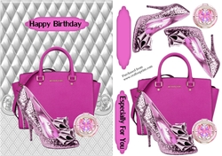 Glitter Shoes & Cerise Handbag