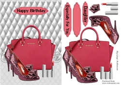 Glitter Shoes & Red Handbag