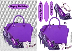 Glitter Shoes & Purple Handbag