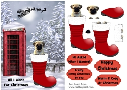 Pug In Santa Boot