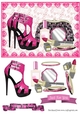 Pink make up bag and shoes