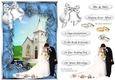 Wedding, Blessing - Blue Frame with car, Church & couple