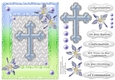Christening Baptism Communion Confirmation Blue cross in frame