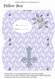 Pillow Box for Christening, Communion, Baptism Card Design Blue Cross
