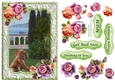 Bull Mastiff Puppy sitting in garden with frame