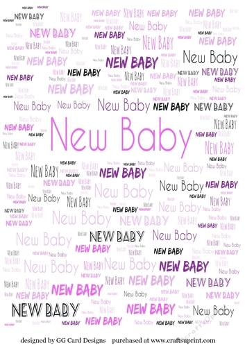 New Baby Girl backing paper