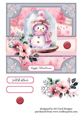 Christmas Pink Snowman
