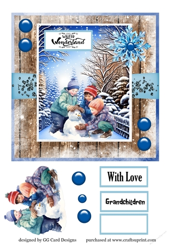 Grandchildren christmas blue
