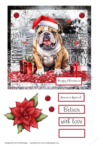 Christmas bulldog