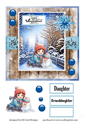 Girl with snowman christmas