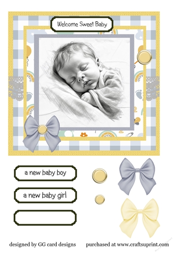 New Baby grey/yellow