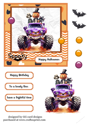 Halloween truck purple