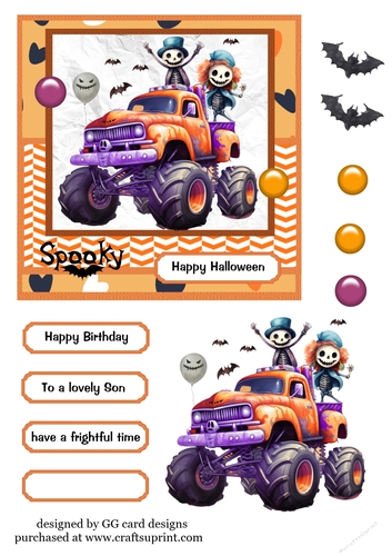 Halloween truck orange and purple