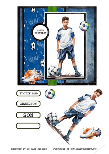 football boy 1 birthday topper