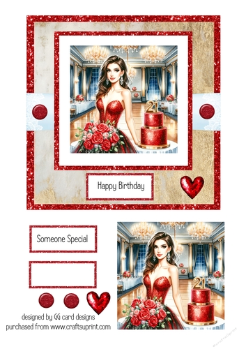 21st birthday girl red dress