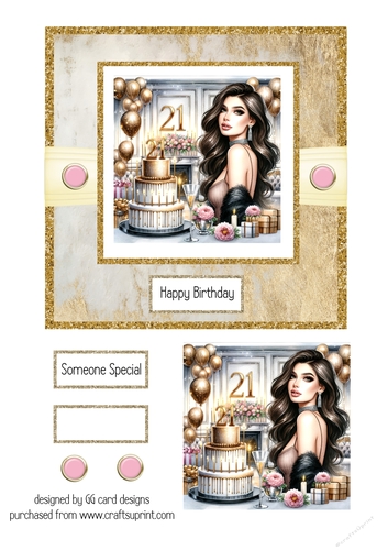 21st birthday girl with cake 